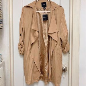 Tan semi long trench coat